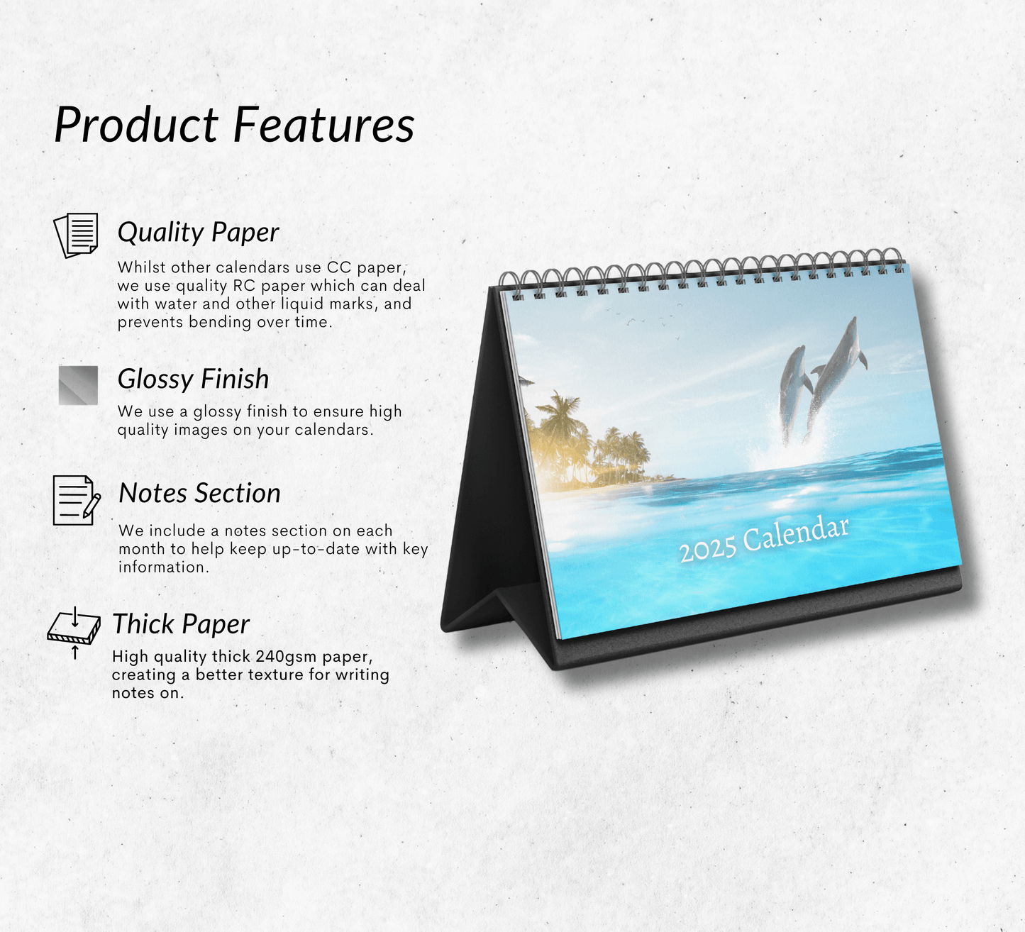 Dolphin Desk Calendar 2025