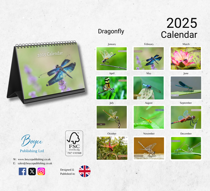 Dragonfly Desk Calendar 2025