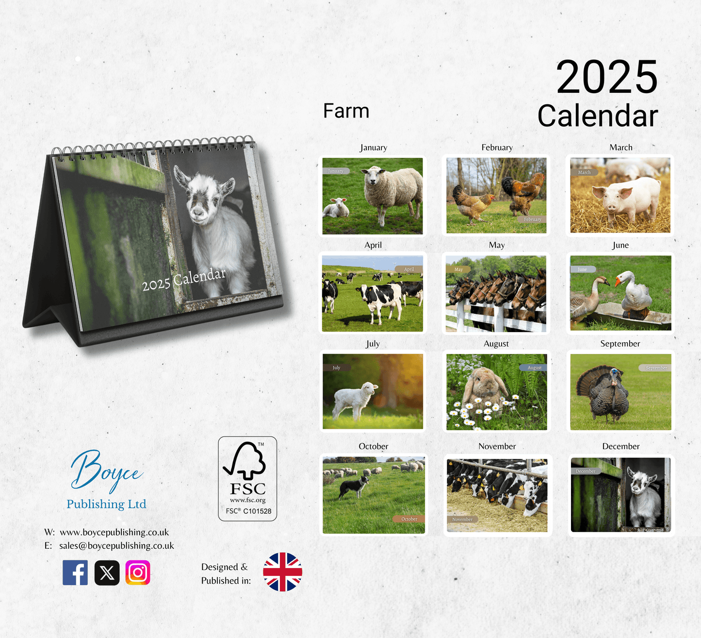 Farm Desk Calendar 2025