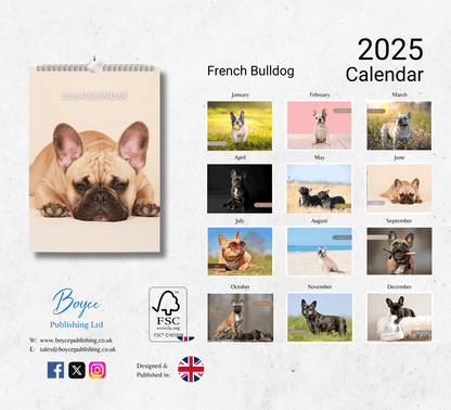 French Bulldog Calendar 2025