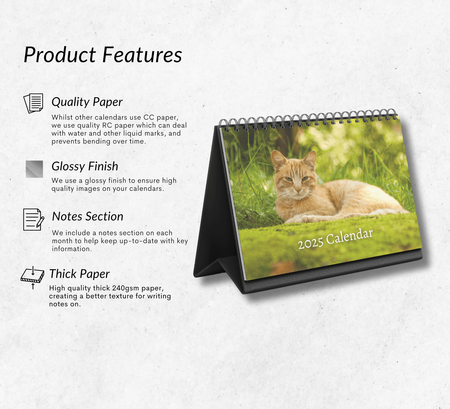 Ginger Cat Desk Calendar 2025