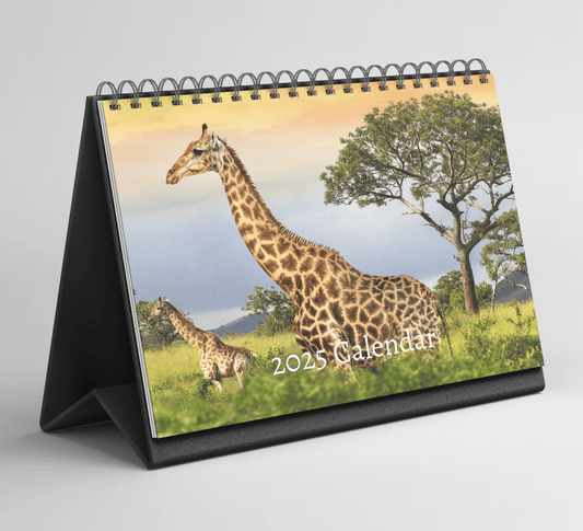 Giraffe Desk Calendar 2025