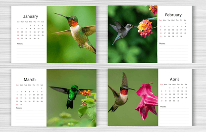 Hummingbird Desk Calendar 2025