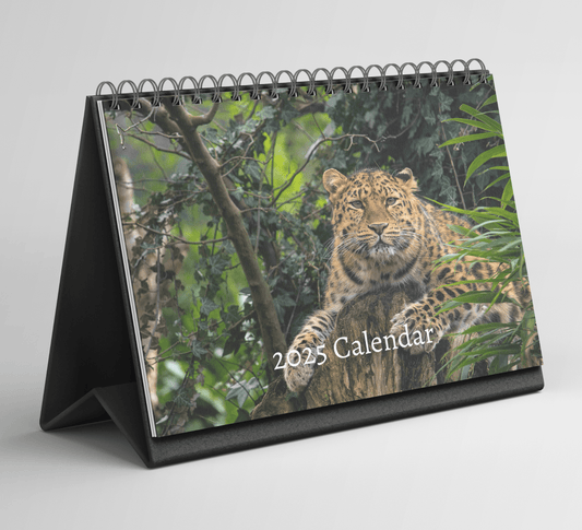 Leopard Desk Calendar 2025