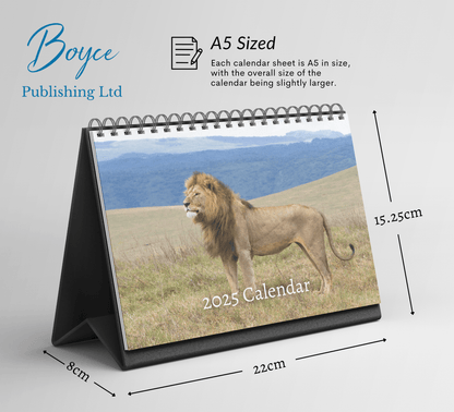 Lion Desk Calendar 2025