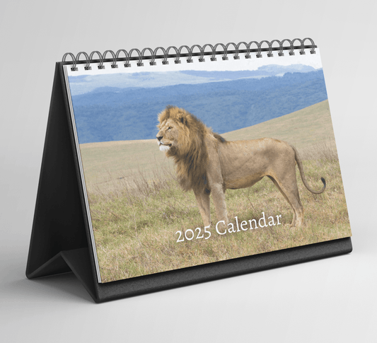 Lion Desk Calendar 2025