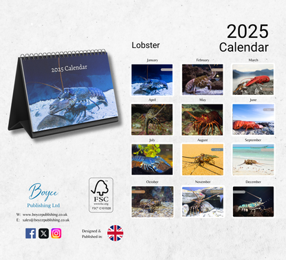 Lobster Desk Calendar 2025