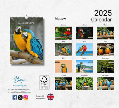 Macaw Calendar 2025