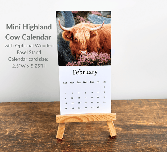 Mini Highland Cow Calendar 2025