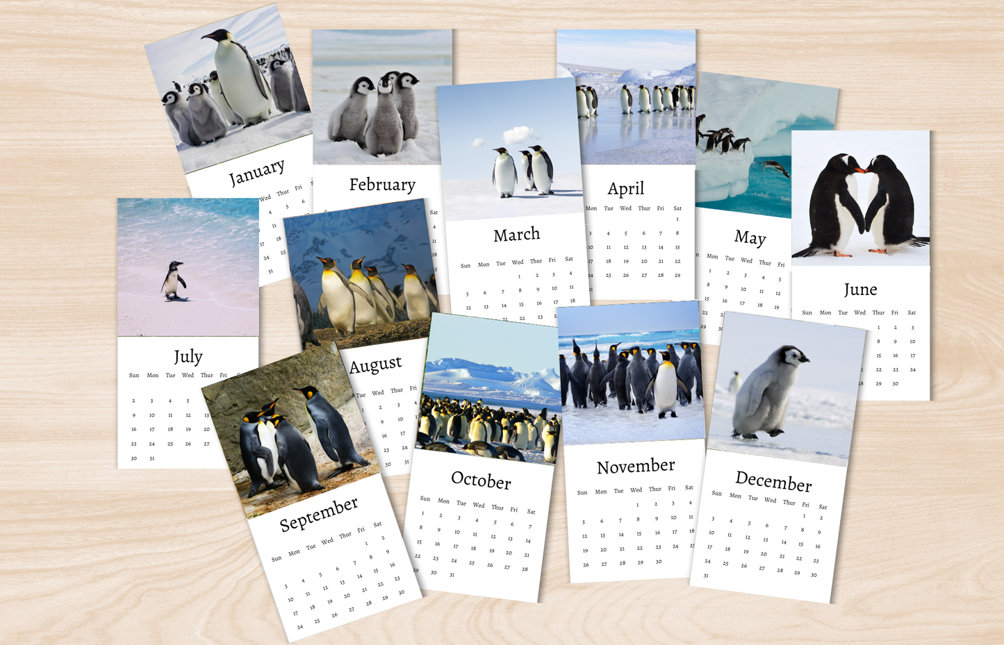 Mini Penguin Calendar 2025