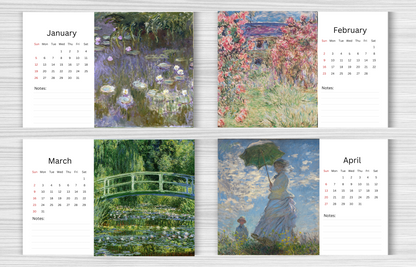 Monet Desk Calendar 2025