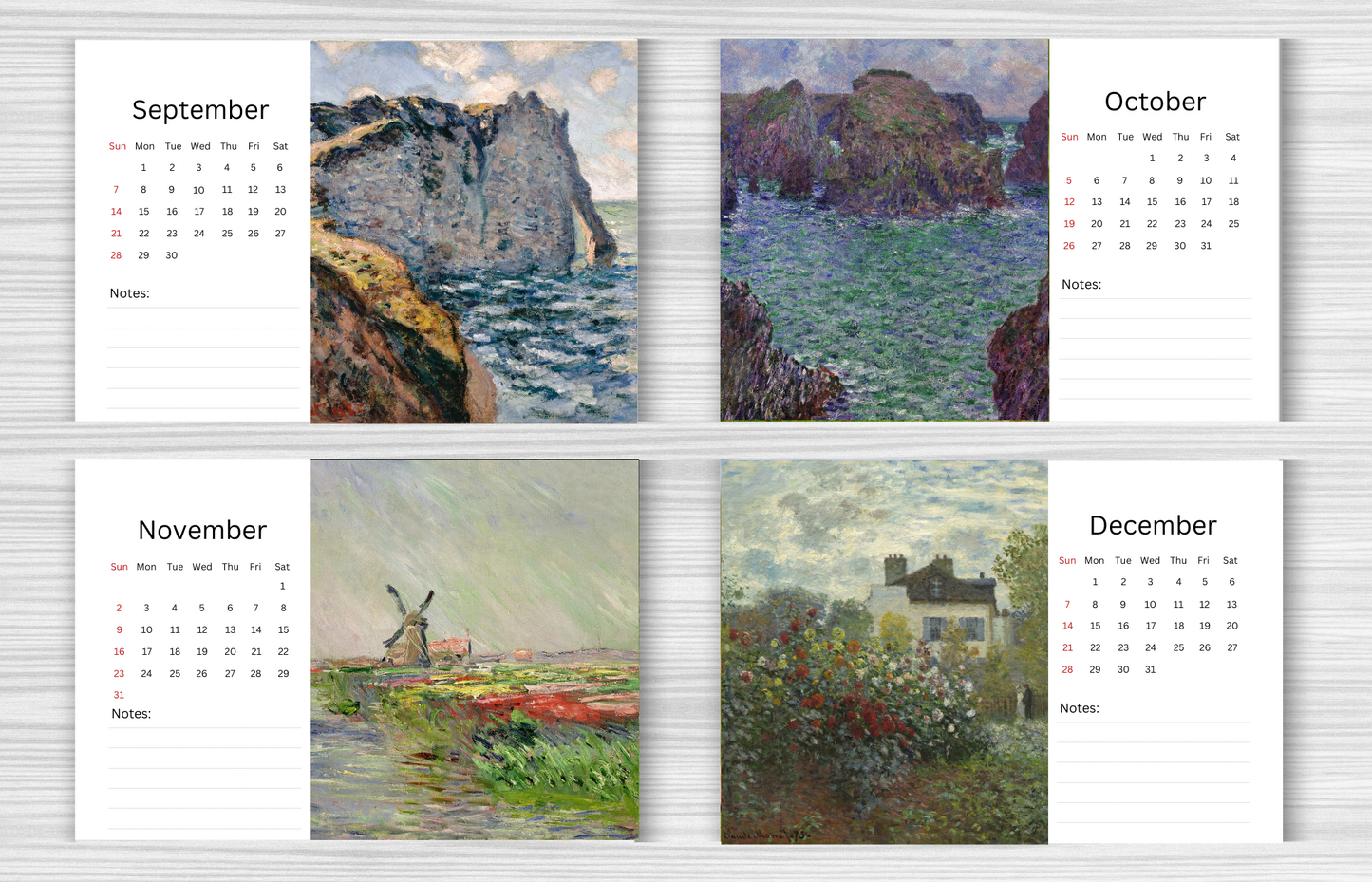 Monet Desk Calendar 2025