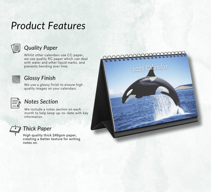 Orca Desk Calendar 2025