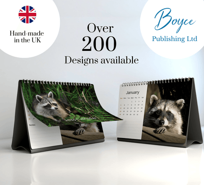 Racoon Desk Calendar 2025