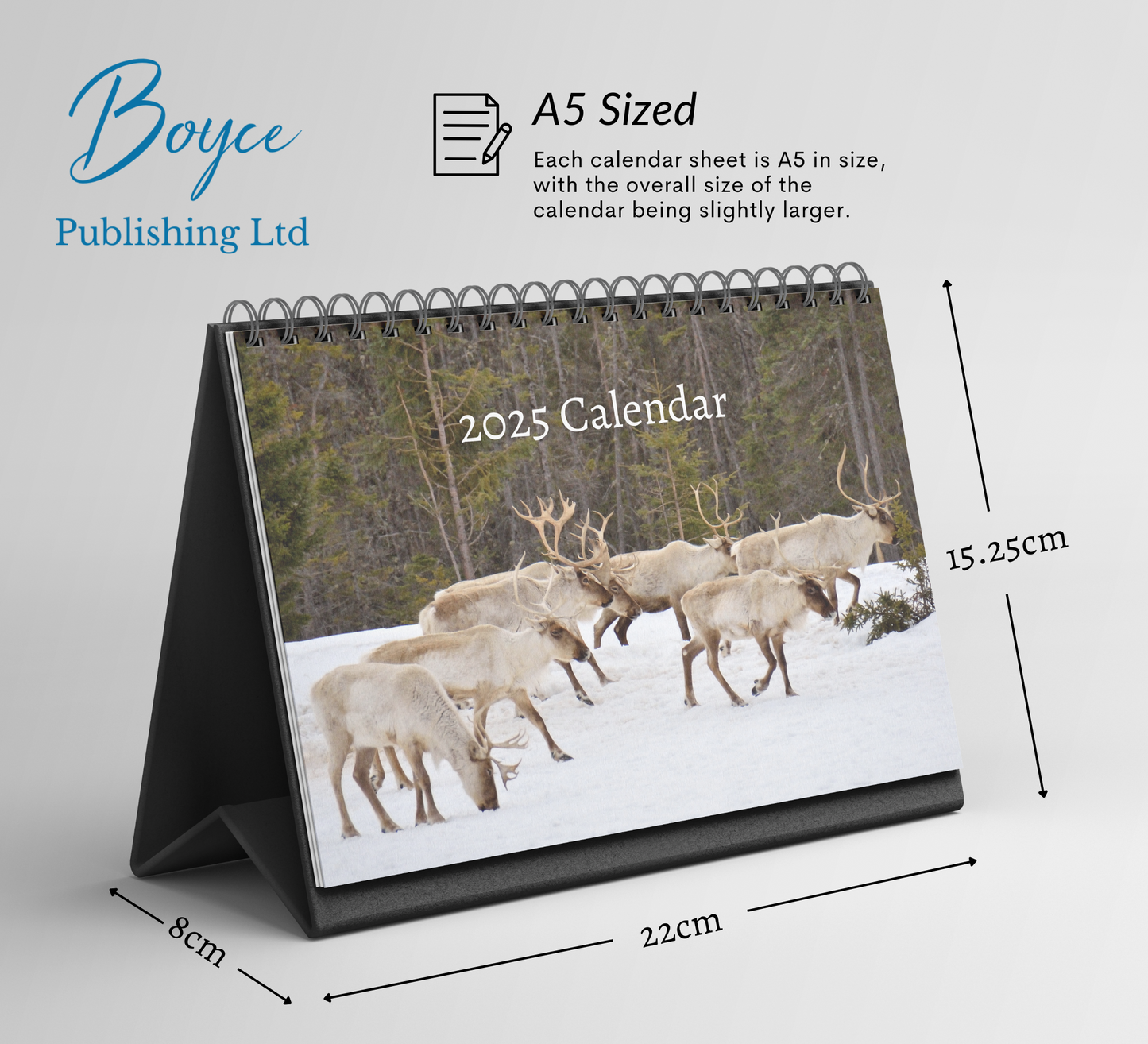 Reindeer Desk Calendar 2025
