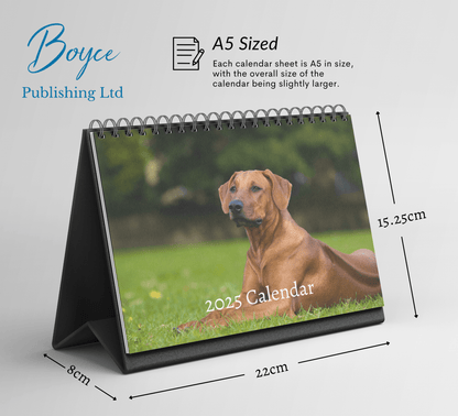 Rhodesian Ridgeback Desk Calendar 2025