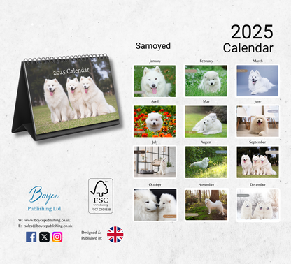 Samoyed Desk Calendar 2025