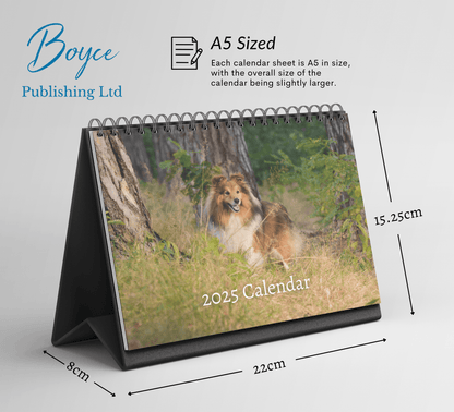 Shetland Sheepdog Desk Calendar 2025