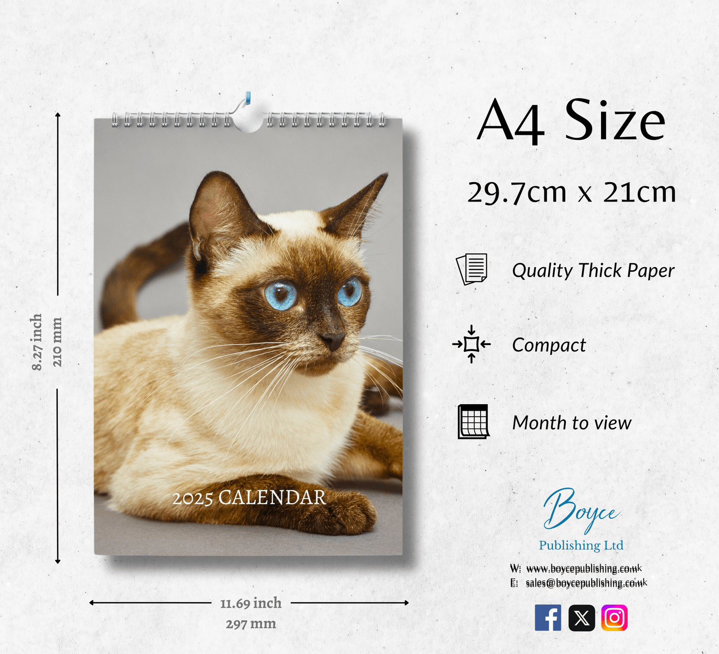 Siamese Cat Calendar 2025