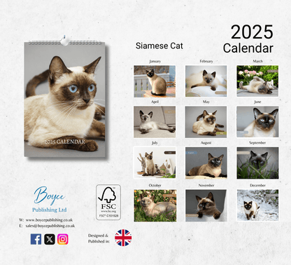 Siamese Cat Calendar 2025