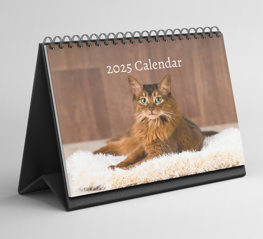 Somali Cat Desk Calendar 2025