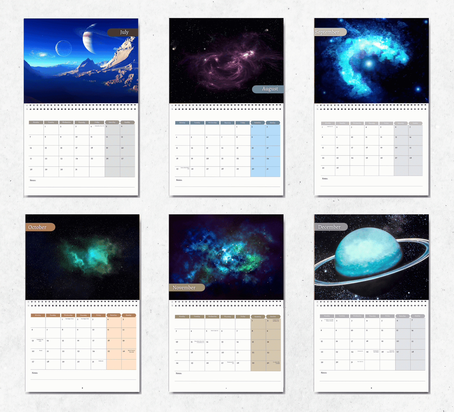 Space Calendar 2025