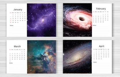 Space Desk Calendar 2025