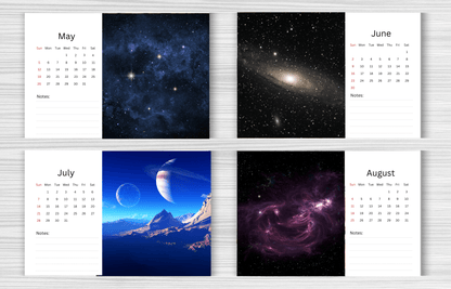 Space Desk Calendar 2025