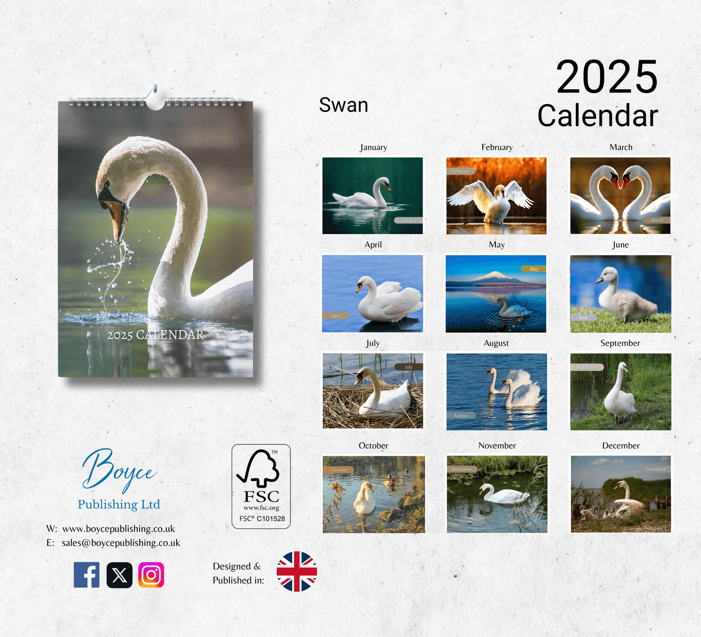 Swan Calendar 2025