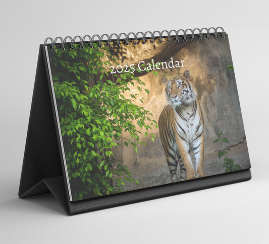 Tiger Desk Calendar 2025