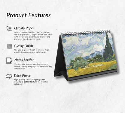 Van Gogh Desk Calendar 2025