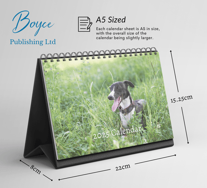 Whippet Desk Calendar 2025