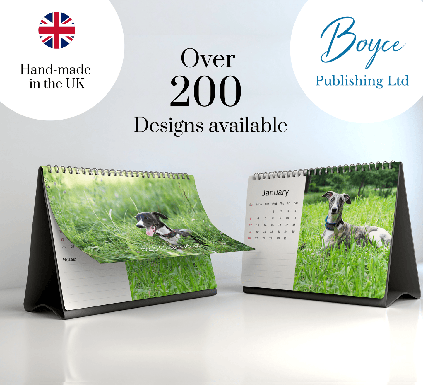 Whippet Desk Calendar 2025